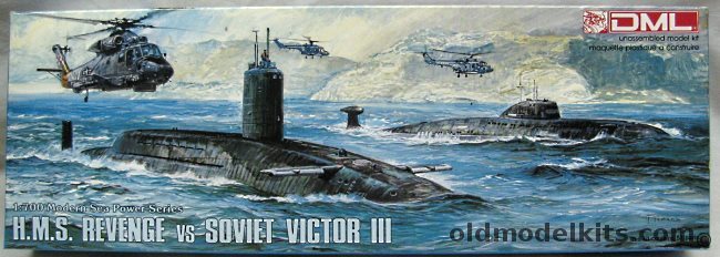 DML 1/700 HMS Revenge vs Soviet Victor III with SH-2f and Lynx HAS2 Helicopters, 7007 plastic model kit